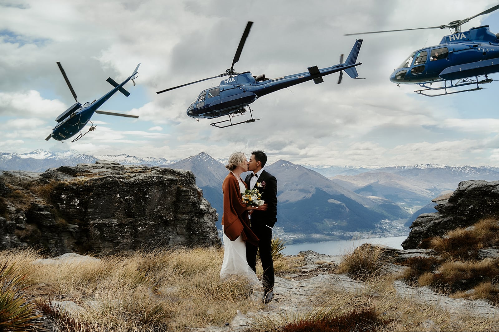 Mary & Minh's Queenstown NZ Heli-Wedding Elopement Cecil Peak