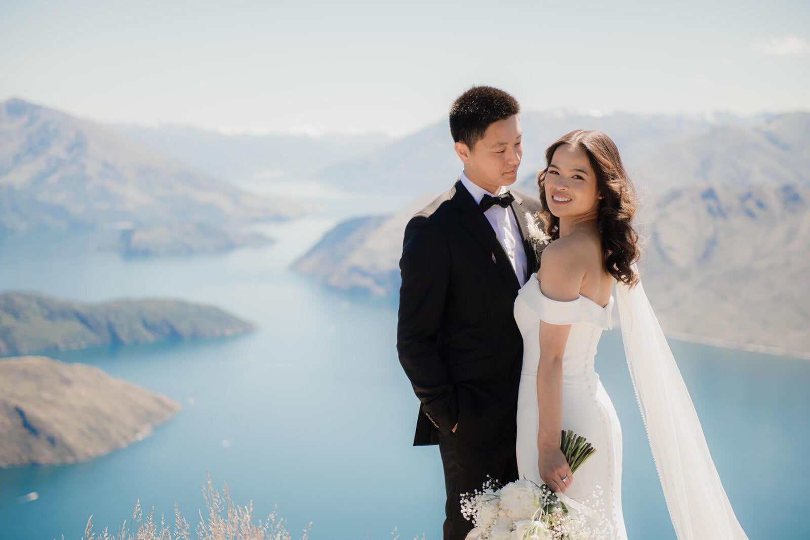 Chana & Desmond's Queenstown NZ Coromandel Peak Heli-Wedding Elopement