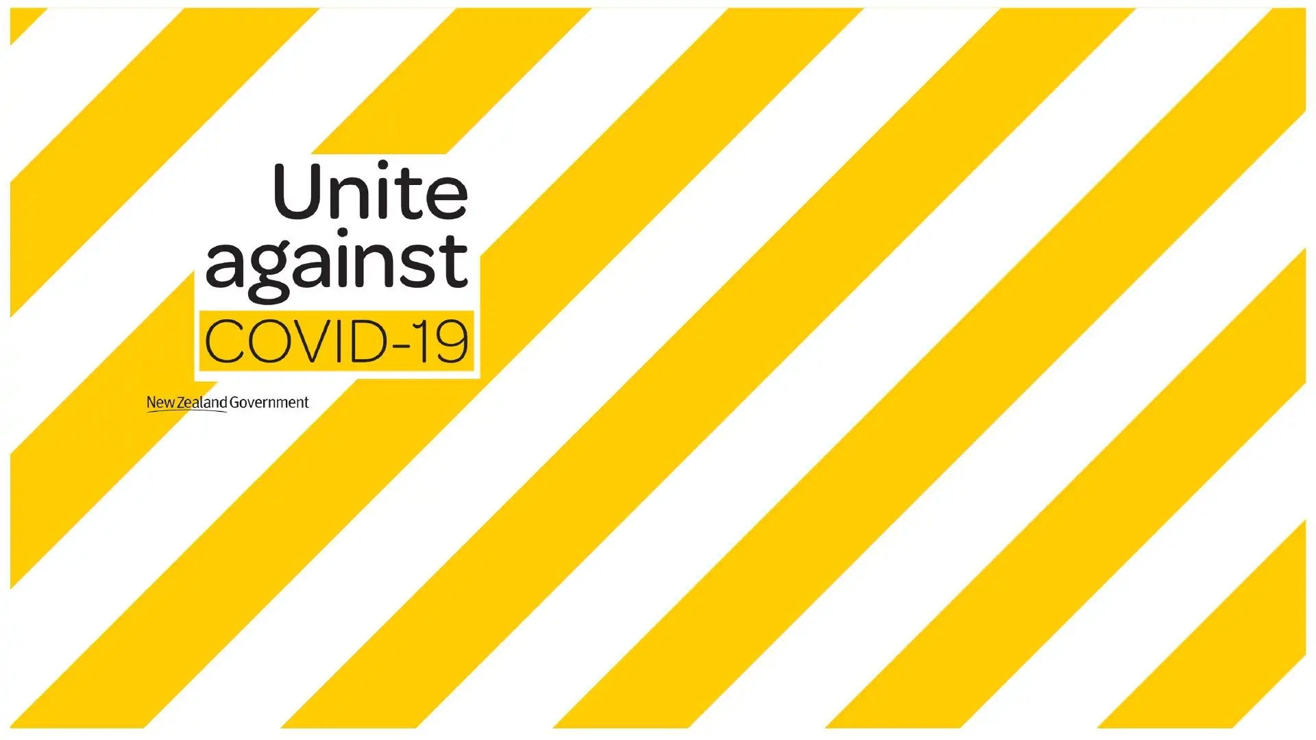 A COVID-19 update from the New Zealand Government on 12th August 2021, featuring a yellow and white background and the words "Unite against COVID-19.