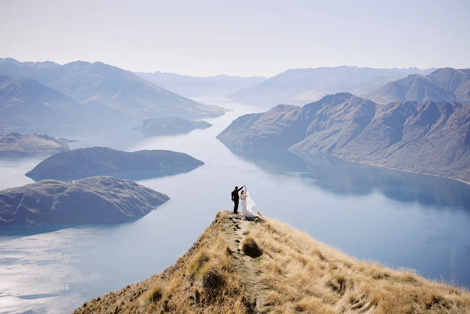 Lora & Jason's Queenstown New Zealand Coromandel Peak Heli Wedding Elopement Photographer