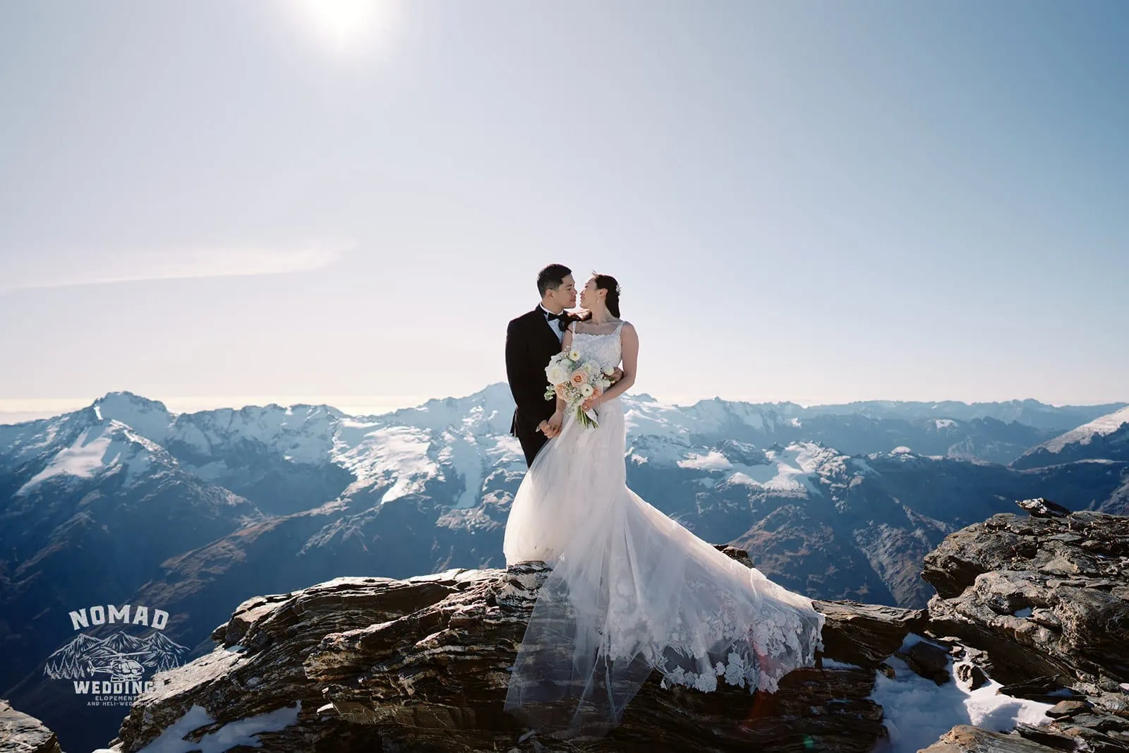 Lora & Jason's Queenstown New Zealand Elopement Wedding Photographer Glacier Heli