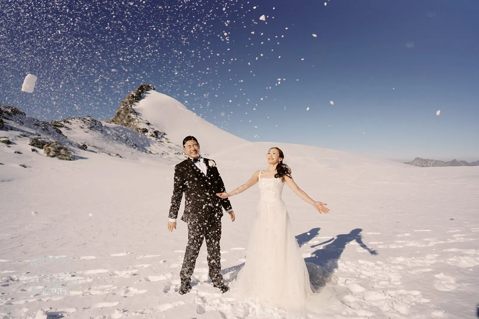 Lora & Jason's Queenstown New Zealand Elopement Wedding Photographer Glacier Heli