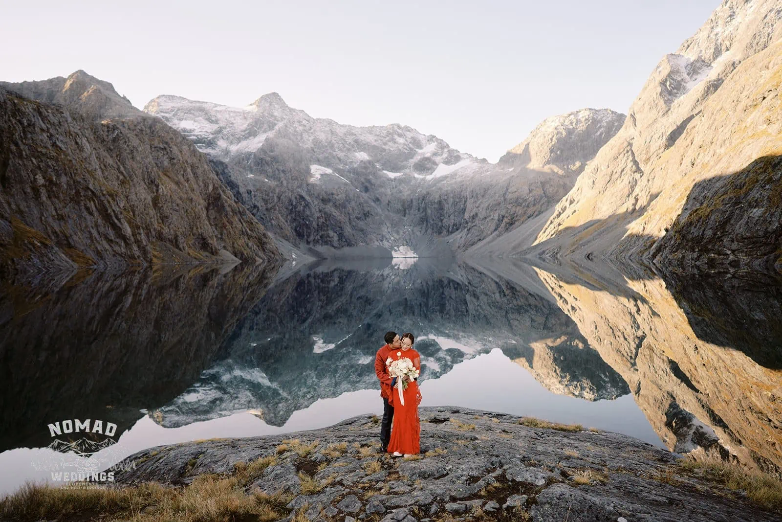 Lora & Jason's Queenstown New Zealand Lake Erskine Heli Wedding Elopement Photographer