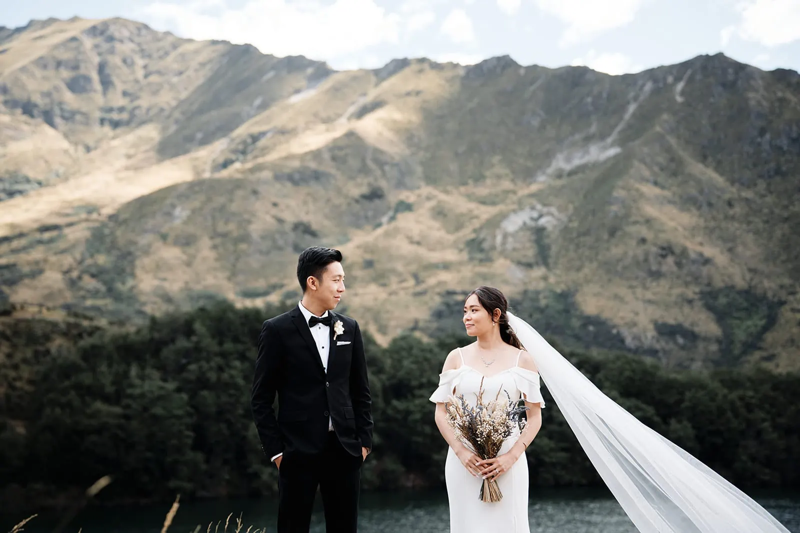 Dios and Carlyn's Queenstown Heli Pre Wedding at Cecil Peak.