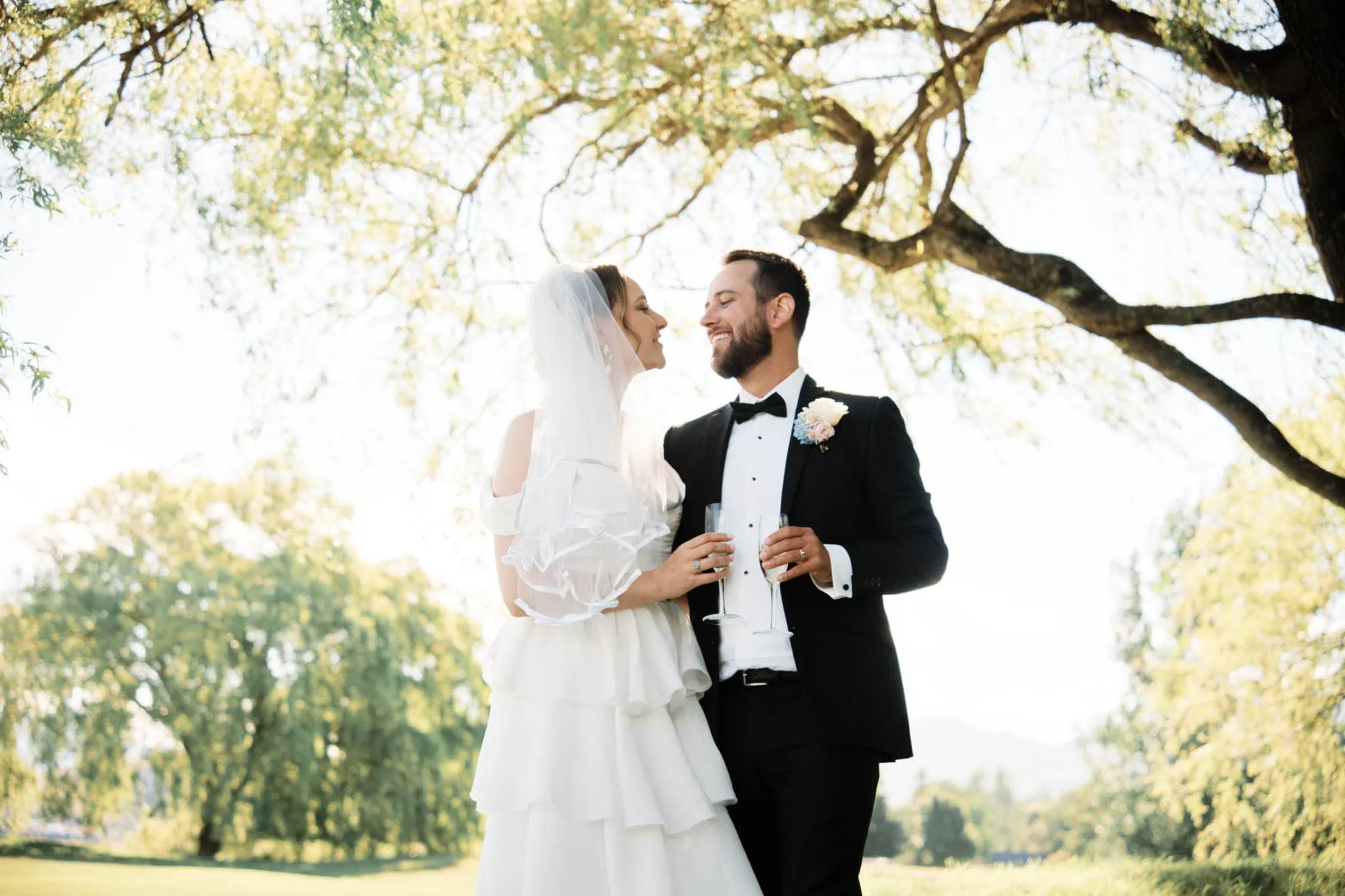 A Sapphire and JJ elope under a tree for their Queenstown Heli Wedding.