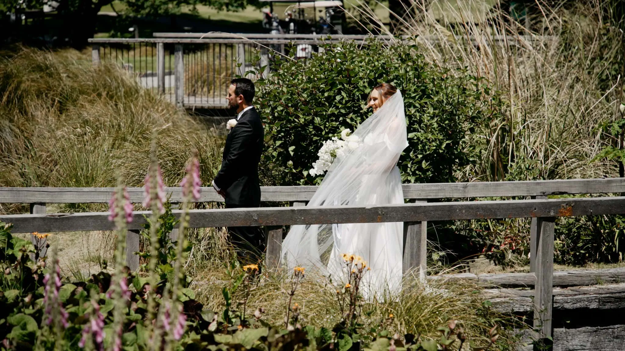 Sapphire and JJ tying the knot during their Queenstown Heli Elopement Wedding.