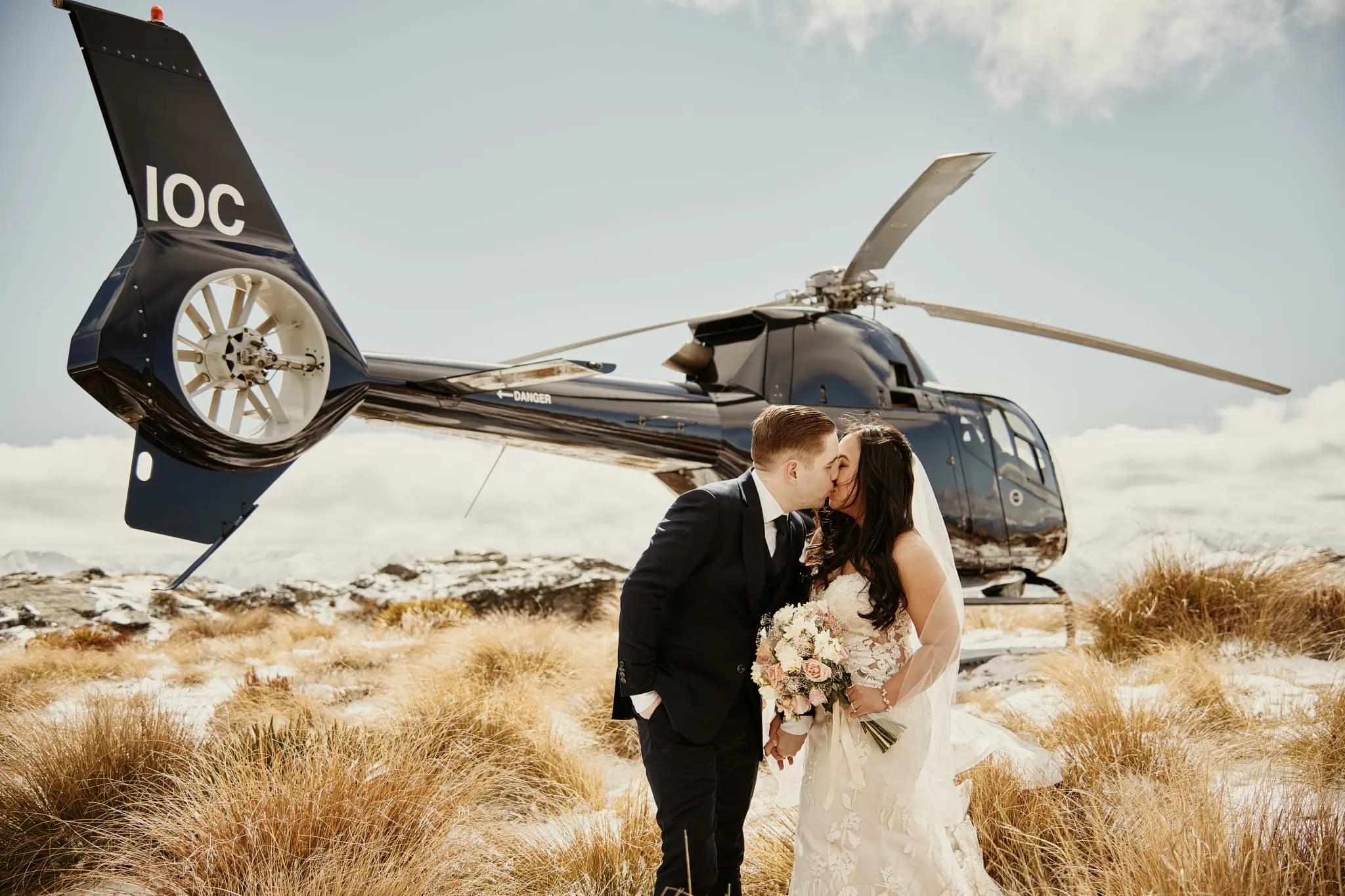 Lenny and Brett share a kiss at their Kamana Lakehouse Wedding.