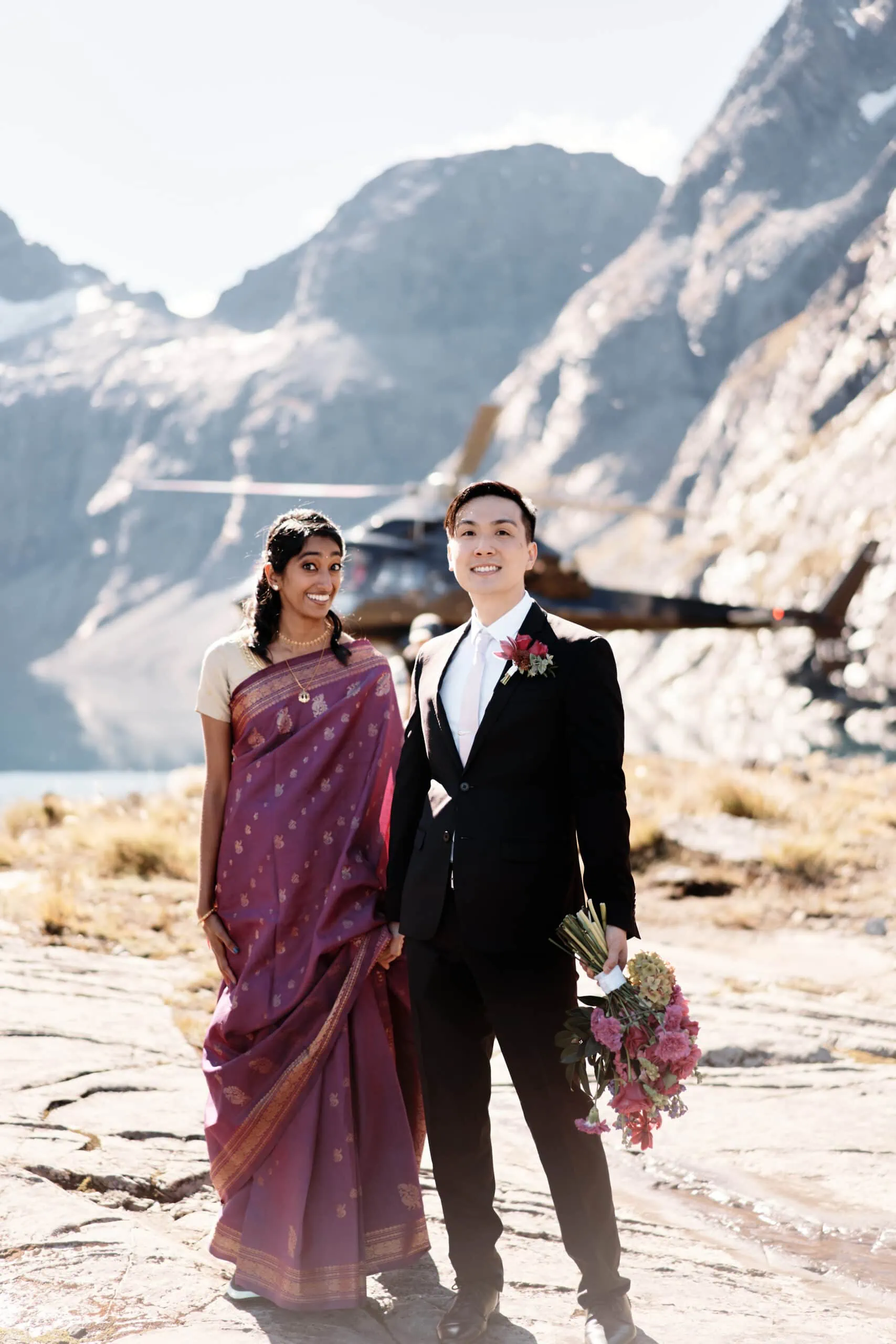 Queenstown New Zealand Heli Wedding Heli Wedding Photographer Lake Erskine jpg