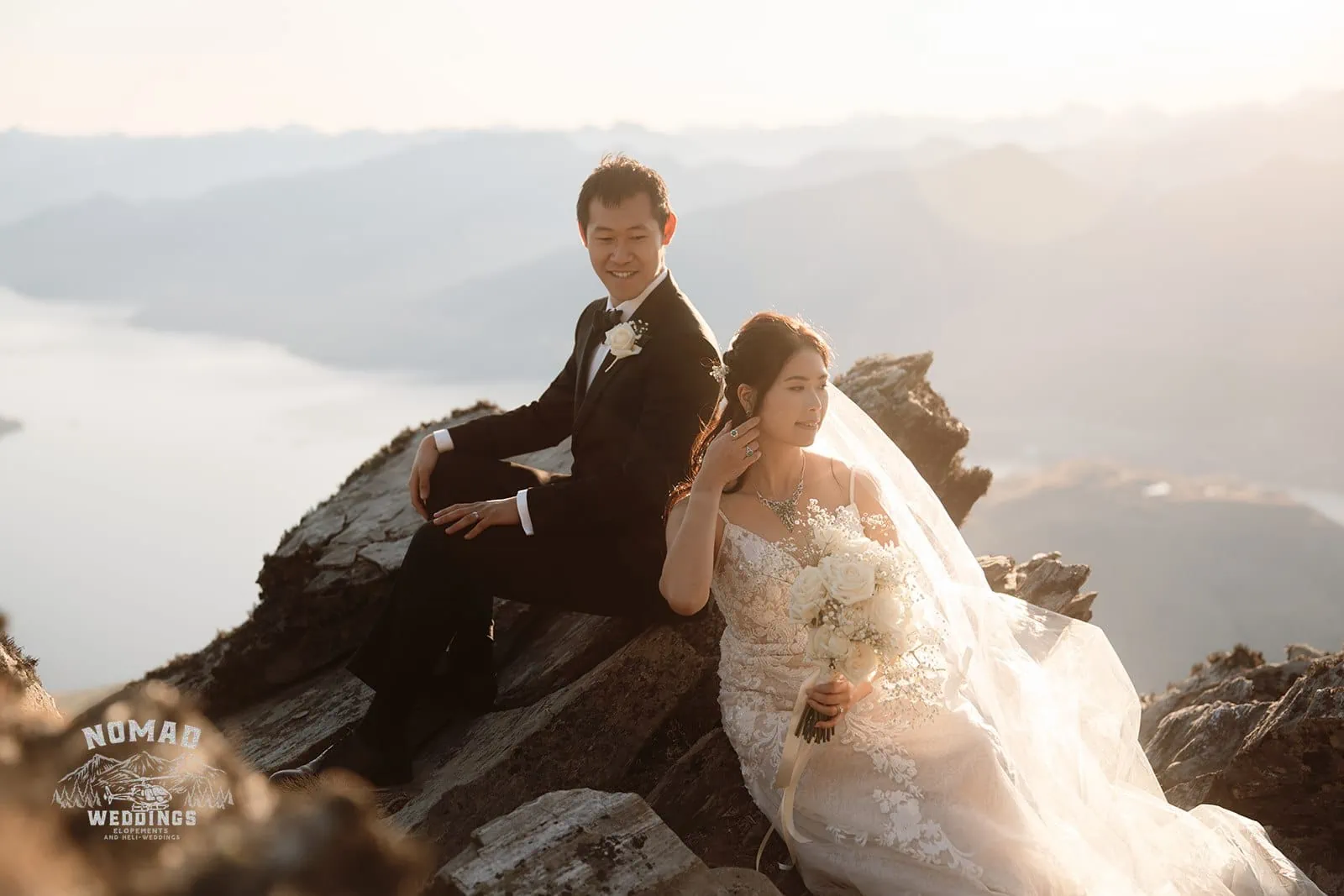 Connie and Andrew capture their "Remarkables" love story during a breathtaking Heli pre-wedding shoot on top of a mountain.