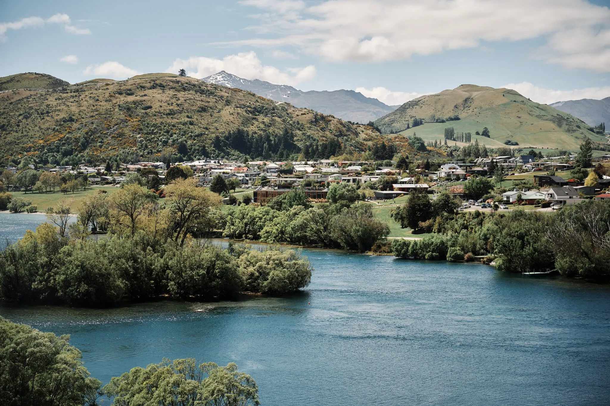 Moke Lake Pre Wedding Shoot alongside Ace and Alex in New Zealand's river.