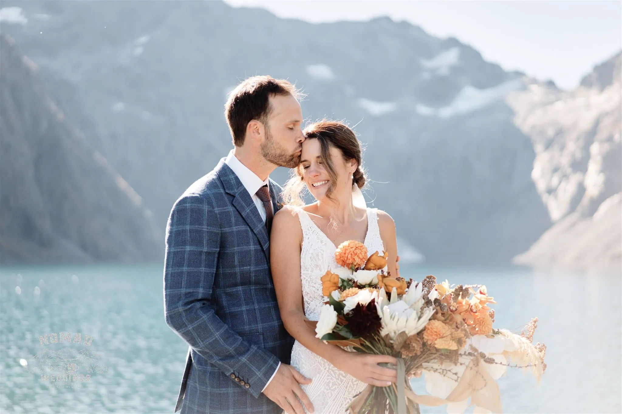 Queenstown New Zealand Lake Erskine Mitre Peak Elopement Heli Wedding Photographer Tutoko Glacier