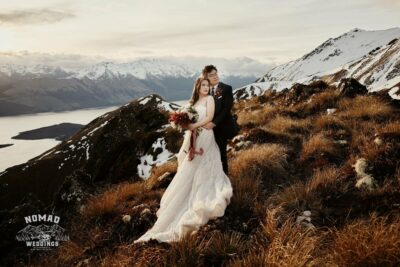 Mei and Alex's wedding atop a New Zealand mountain at Stoneridge Estate.