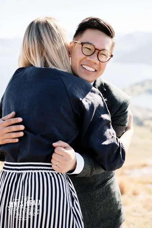 During their elopement wedding in Queenstown, New Zealand.