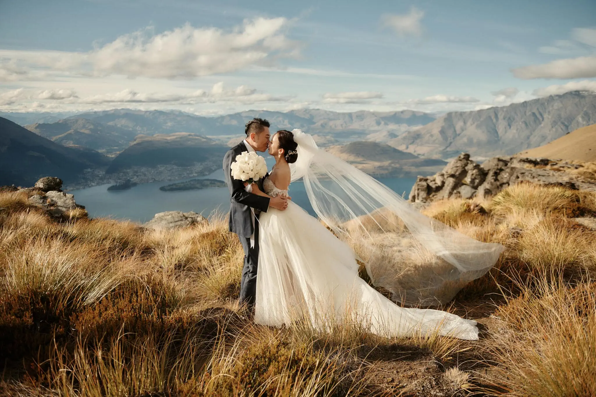 Queenstown New Zealand Elopement Wedding Photographer - Sarah and Tim's scenic heli elopement wedding overlooking Lake Wanaka in Queenstown.