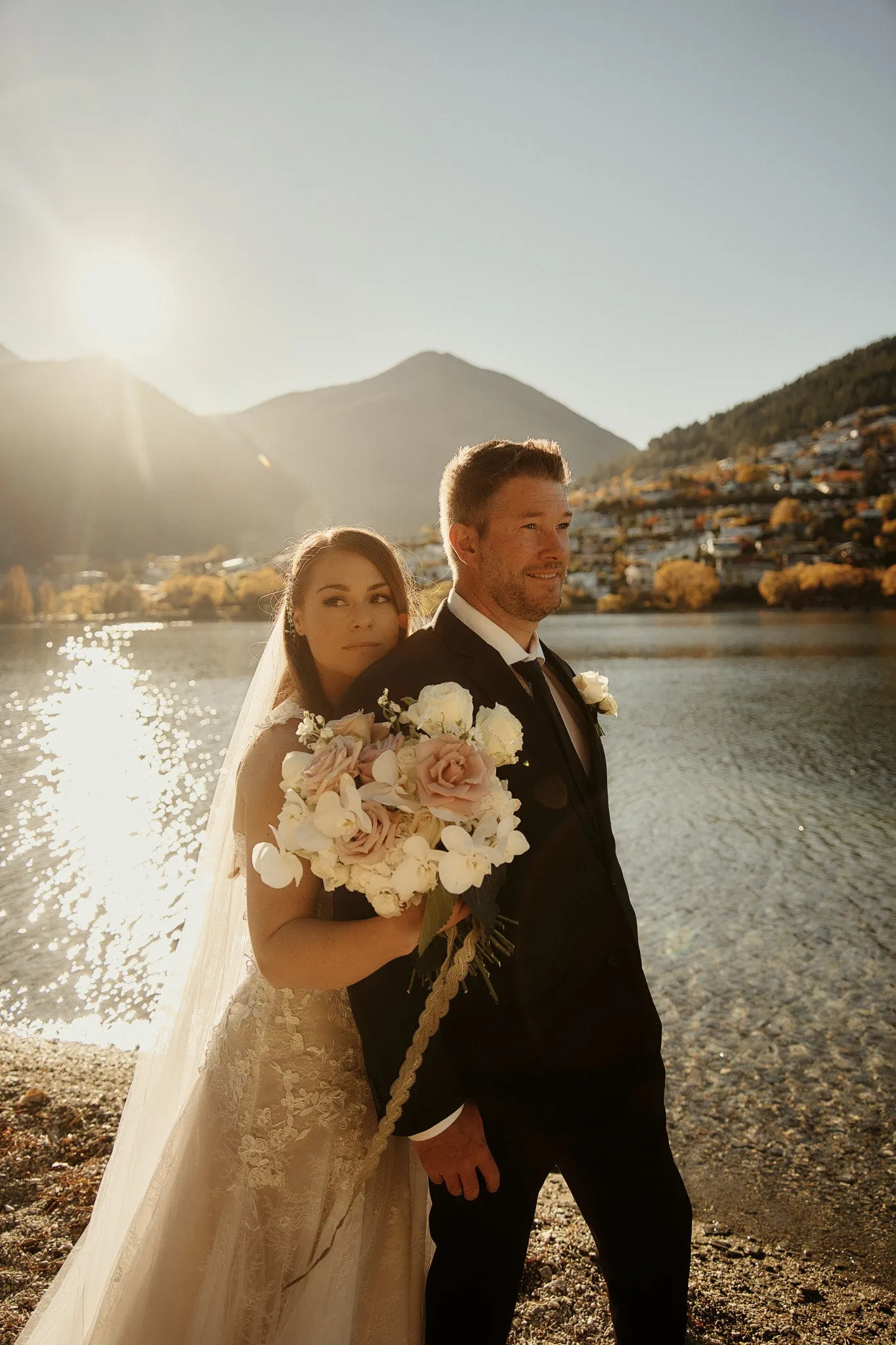 Queenstown New Zealand Elopement Wedding Photographer - Ashleigh and Anthony's lakeside wedding at Roy's Peak.