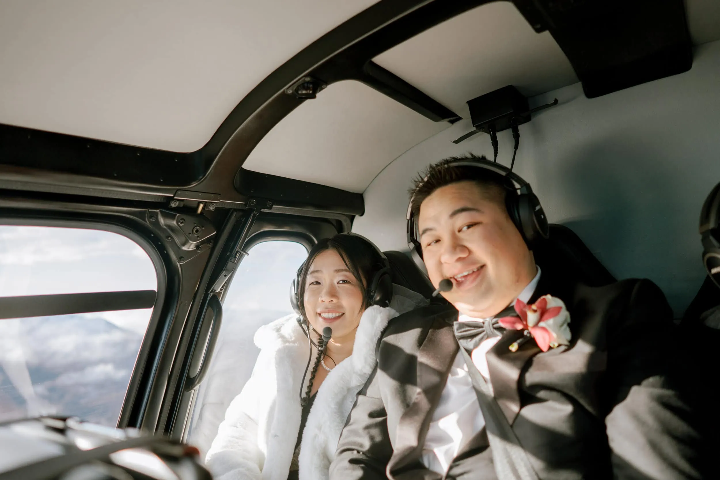 Queenstown New Zealand Elopement Wedding Photographer - Lam and Wendy's Kamana Lakehouse Wedding featuring a spectacular Heli Shoot.