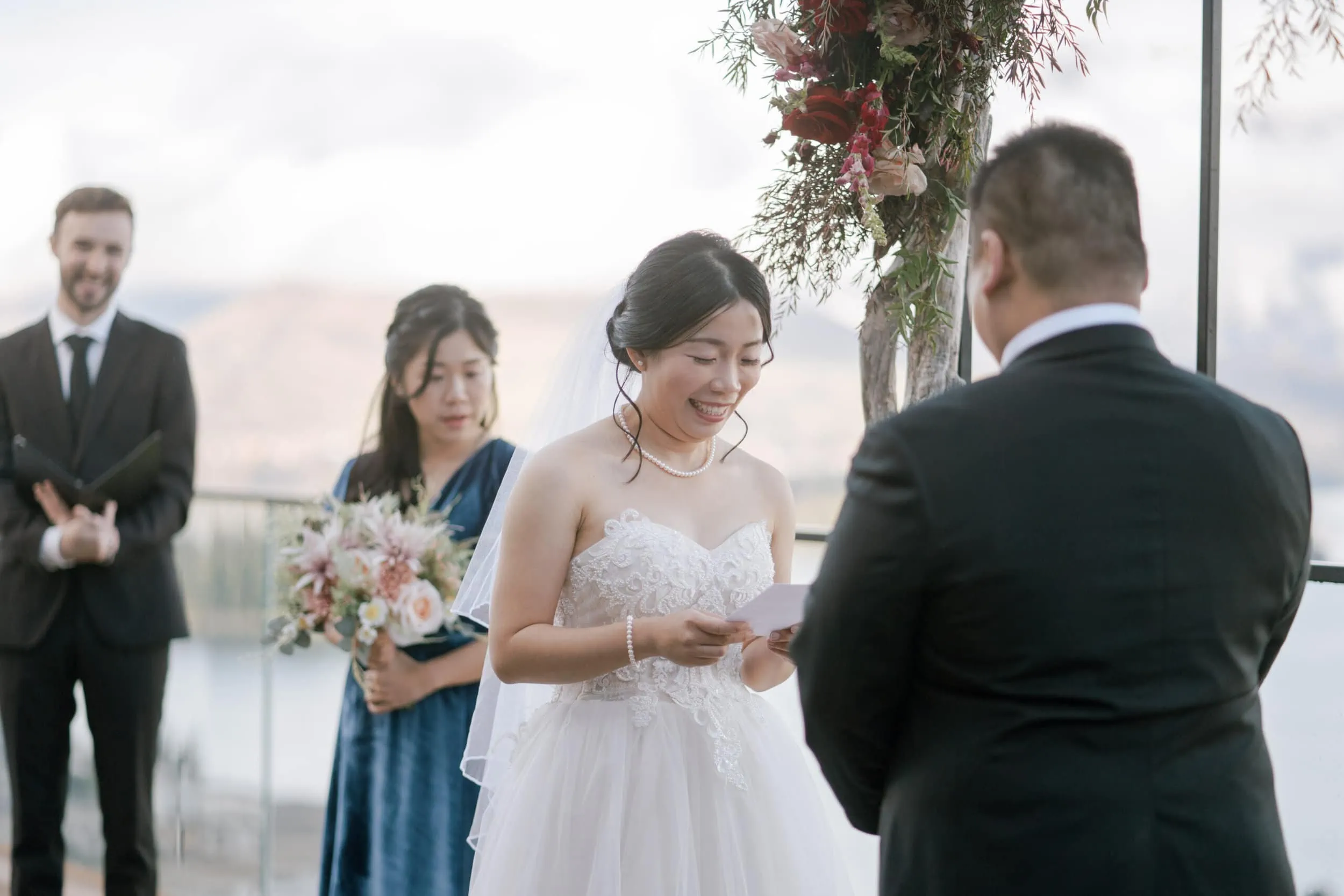 Queenstown New Zealand Elopement Wedding Photographer - Lam and Wendy's wedding ceremony at Kamana Lakehouse.