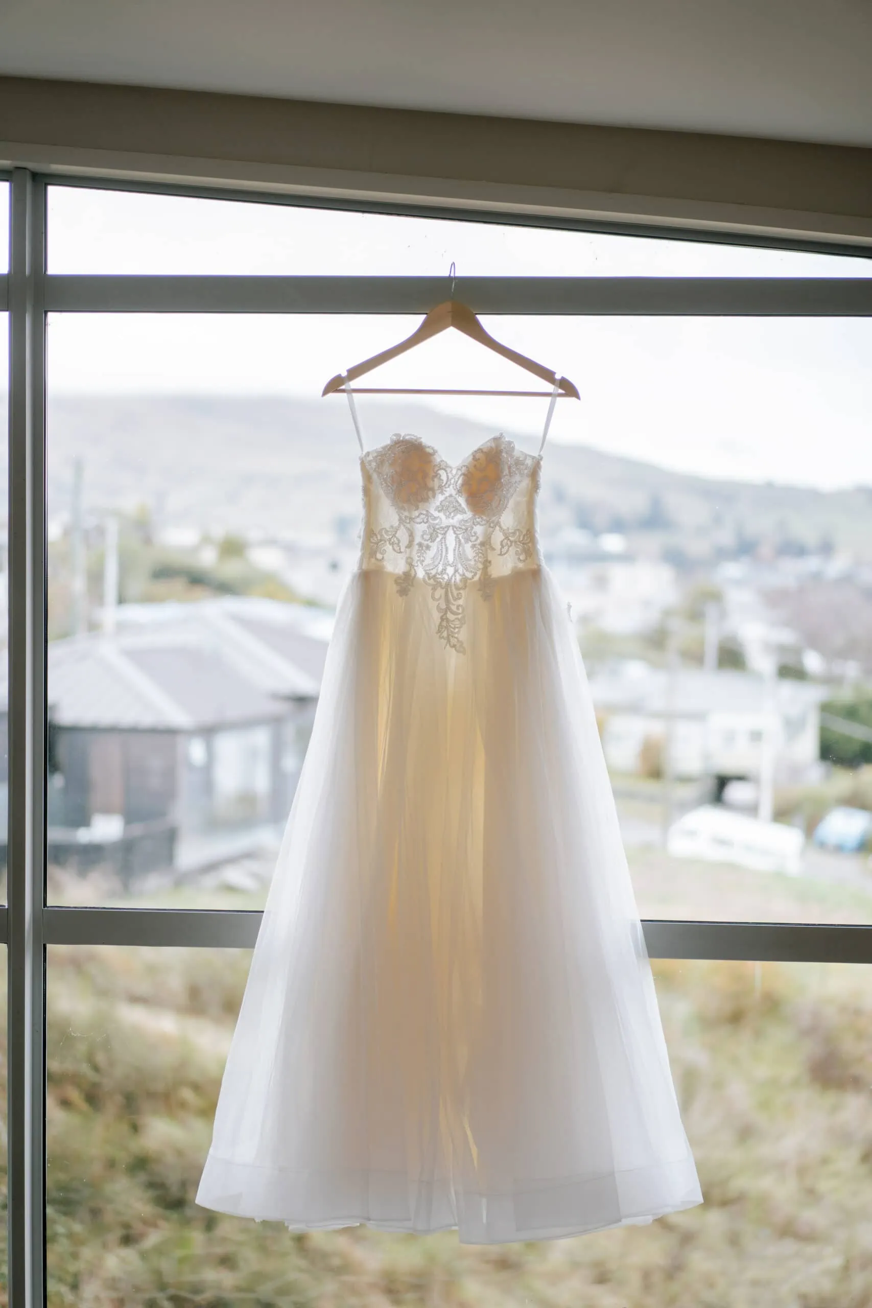 Queenstown New Zealand Elopement Wedding Photographer - A wedding dress from Lam and Wendy's Kamana Lakehouse Wedding.