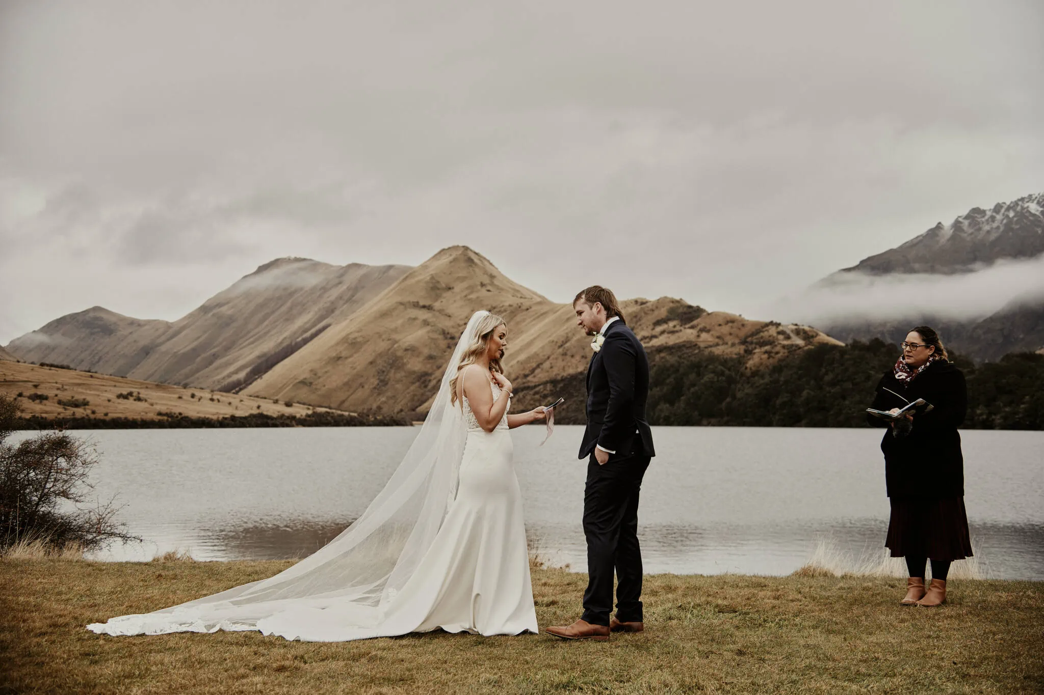 Queenstown New Zealand Elopement Wedding Photographer - Rebecca and Dylan's enchanting Moke Lake elopement wedding in New Zealand.