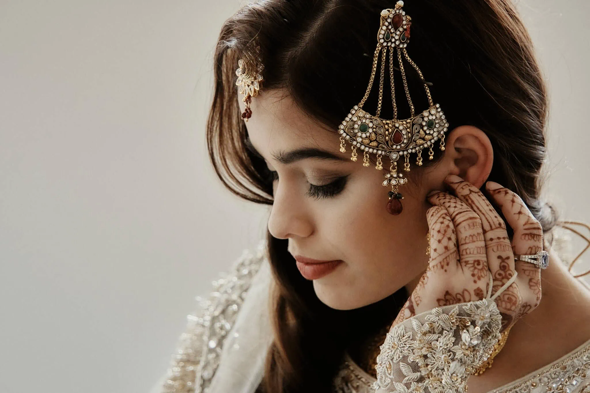 Queenstown New Zealand Elopement Wedding Photographer - Wasim and Yumn's Islamic Wedding featuring a Pakistani bride adorned in traditional bridal jewelry in Queenstown.